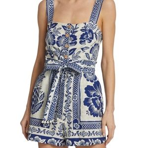 Farm Rio Blue Pineapple Romper (Size M) NWT